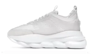 Chain Reaction White Mesh Rubber Suede
