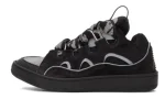 Curb Trainers In Black Leather