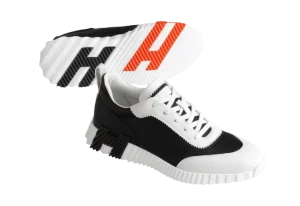 Hermes Bouncing Sneaker Ripstop Fabric "Black White Orange"