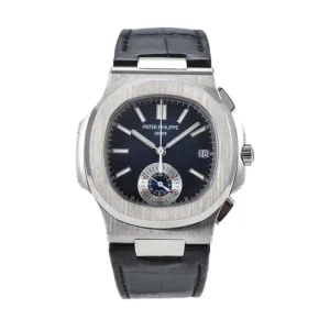 Patek Philippe Nautilus Chronograph Black Leather PTP007